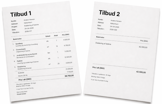 Sammenlign tilbud i praksis
